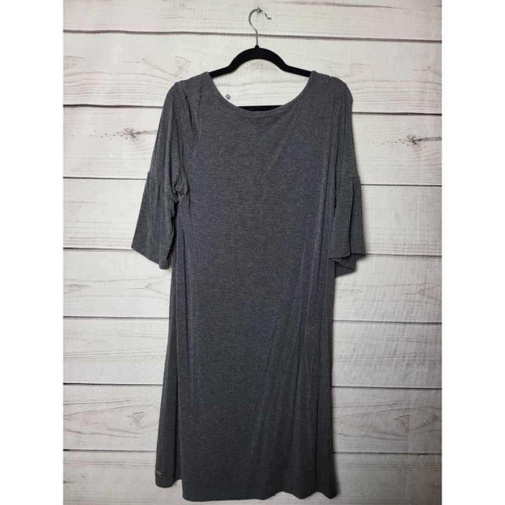 Matilda Jane Womens Shirt Dress Gray Stretch Jewel Neck 3/4 Sleeve Above Knee M - Picture 2 of 5